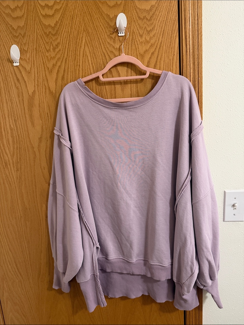 We The Free Lilac Boxy Crewneck Sweatshirt